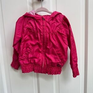 NWOT Four Lads Size 100 Girls Vibrant Pink Floral Rain Jacket Windbreaker